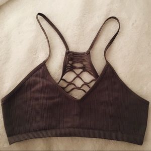 NWOT Dark Taupe Free People Bralette